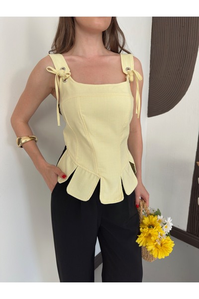 Ekim Store Μπλούζα κορσέ με τιράντες και δέσιμο