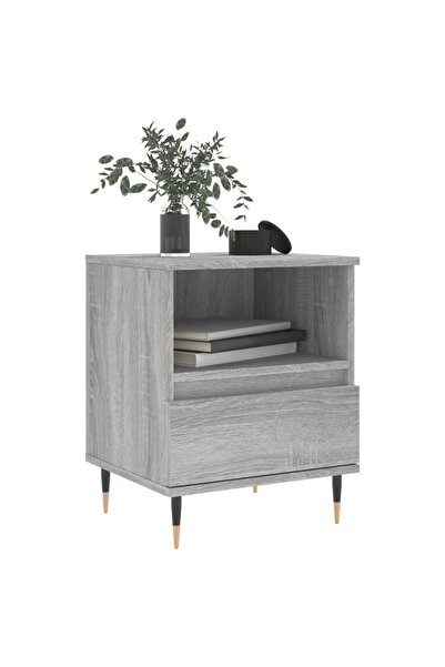 vidaxl Κομοδίνο Γκρι Sonoma 40 x 35 x 50 εκ. Επεξεργασμένο Ξύλο