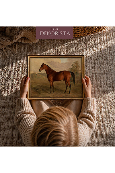 HOME DEKORİSTA Vintage παιδικό δωμάτιο Πίνακας με κορνίζα αλόγου ΧΩΡΙΣ ΓΥΑΛΙ ...