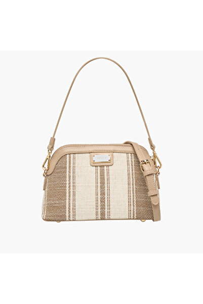 Bessie London حقيبة كروس بطبعة Monogram مع حزام قابل للفصل