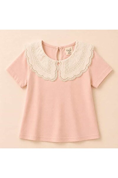 OZZY KİDS Κοριτσίστικο κορμάκι με γιακά και κοντά μανίκια
