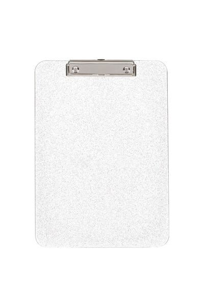 OEM Πλαστικός φάκελος με κλιπ Α4, ασημί με γκλίτερ