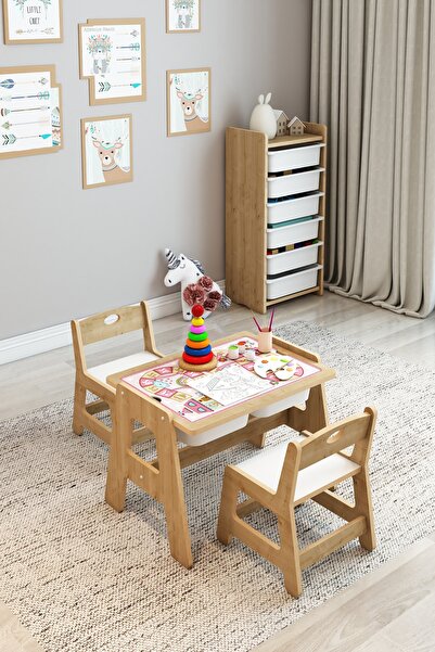Jest Dekor Konsept Lesson Montessori Ahşap Aktivite Masa Sandalye Takımı / 2 ...