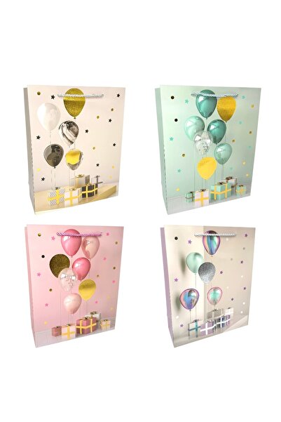 AFO Set 12 Pungi Cadou Mixte Model Baloane Metalizate 26x32x10