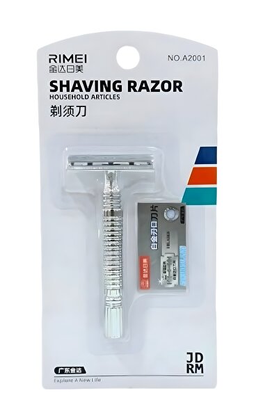 efmues Ξυράφι από χάλυβα Rimei με ενσωματωμένη κλασική λεπίδα ξυρίσματος A2001