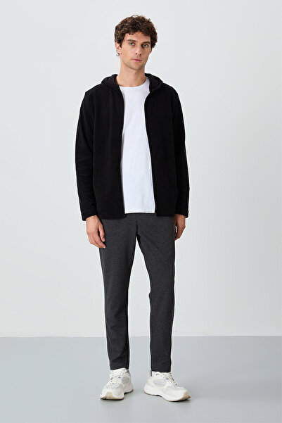 TOMMY LIFE Αντρικό παντελόνι φόρμας Anthracite Melange Surface Textured Stand...