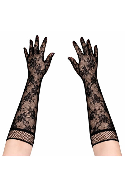 magicool Black long rose Patterned Lace women's gloves