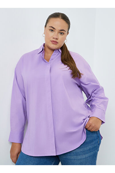 Styli Plus Size Solid Oversized Shirt