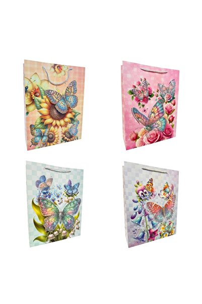 AFO Set 12 Pungi Cadou Flori si Fluturi 3D Mixt 31x40x10