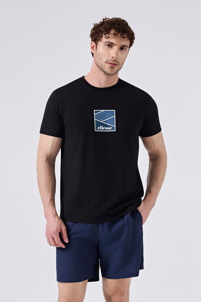 Ellesse 100% βαμβακερό μπλουζάκι με στάμπα με λαιμόκοψη ποδηλάτου, ανδρικό μπ...