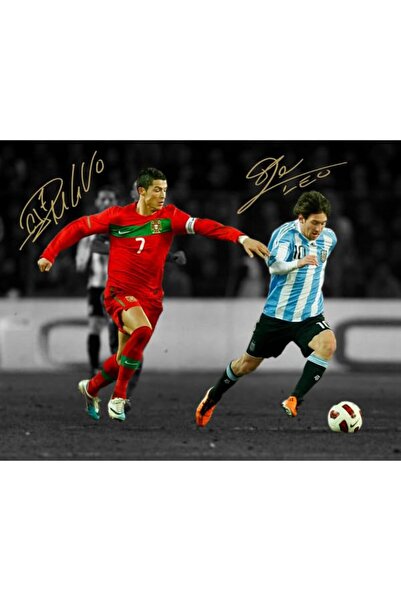 Signtouch Advertising Alayra Framed Cristiano Ronaldo Lionel Messi the Goats ...