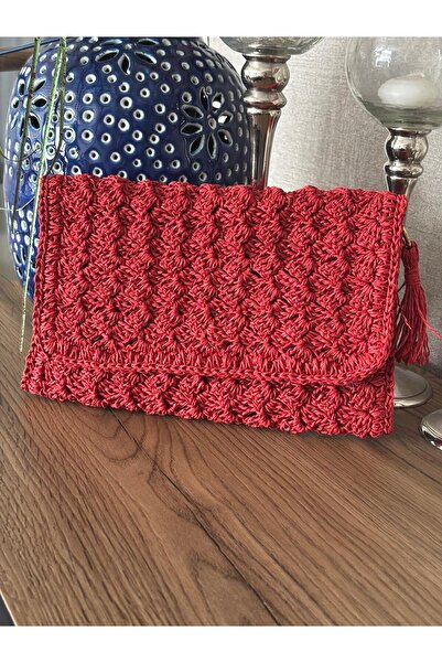 dyhandmade Hasır, Kağıt İp El Örgüsü Portföy Çanta
