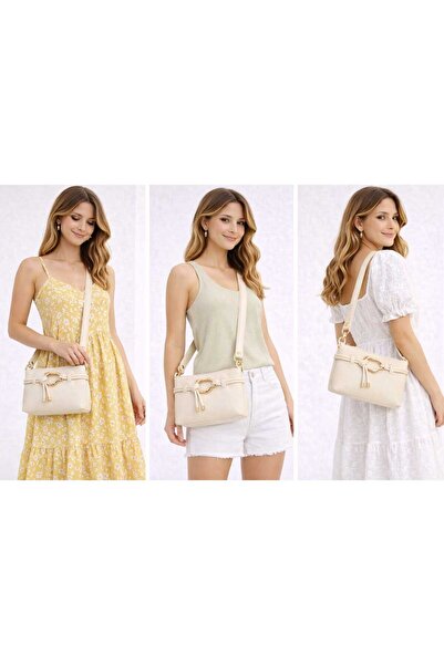 WİKİDAYS.S MODA TRENDİ Women's Shoulder and Crossbody Bag Cream Medium Size D...