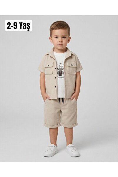 voyyo kids baby Boys' Summer 3-Piece Knitted Stylish Holiday Cool Set with Sh...