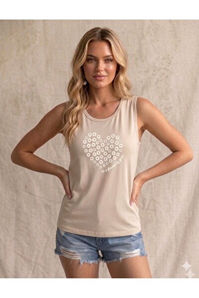 FAVORİST Γυναικείο μπλουζάκι με στάμπα PAPATYA HEART (ανοιχτό στους ώμους) με...