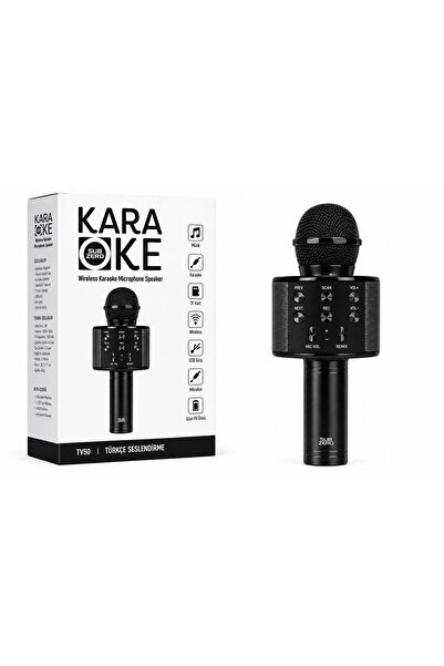 KAPTANHABERLESME Bluetooth Karaoke Mikrofon Hoparlör Kablosuz Taşınabilir Mik...
