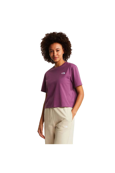 THE NORTH FACE Evolution Simple Dome Cropped Relaxed Kadın Mor Outdoor T-Shir...
