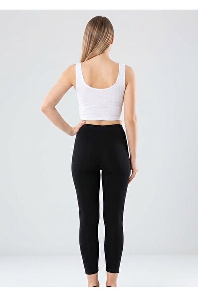 BLACK SWALLOW Women's Super Quality Black Combed Cotton Lycra Long Tights High Waist