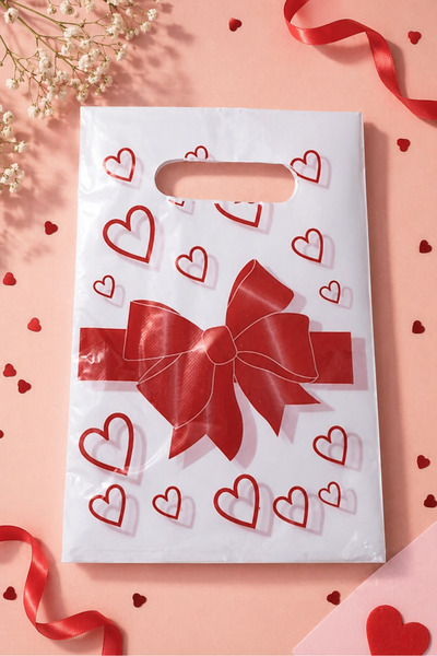 NAKSAN Κόκκινο φιόγκο με στάμπα φακελάκι 20x30 εκ. 100 τεμάχια.