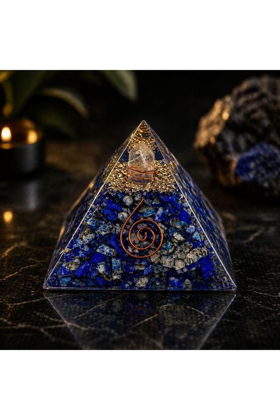 Doğaltaş Lapis Lazuli Doğal Taş Orgonit Piramit - Büyük Boy