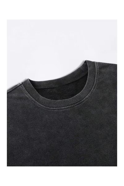 LAND MODA Tricou imprimat oversize unisex vintage confortabil basic stil stradal