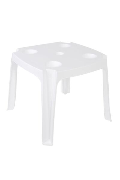 Zâna Casei Λευκό Πλαστικό Τραπέζι με Ομπρελοθήκη 44x44x39εκ.