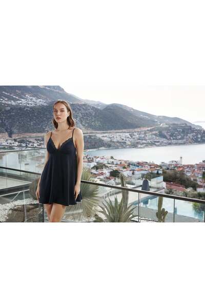 Cossy By Aqua Νυχτικό με δαντέλα και τιράντες CossybyAqua 26634-40