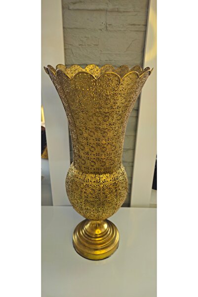 ALANYA HOME DECOR METAL VASE 54 cm x 24 cm TELKARİ GÖRÜNÜMLÜ METAL VAZO