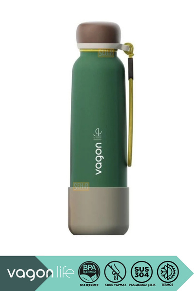Vagonlife 750ml Yeni Koleksiyon Düz Desenli Pipetli/Pipetsiz Kullanım İpli El...