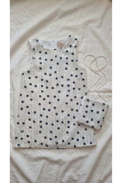 Sabi Sequined Tweed Bag Evening Dress for Girls