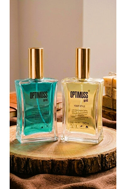 optimuss gold 2li Set Erkek Parfüm Yanık Şeker & Love Mavi 2x50ml