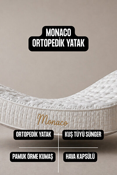 RENAZZO Monaco Ortopedik Yatak 30 cm, Pocket Yaylı, Çift Taraflı, Kuş Tüyü Sü...
