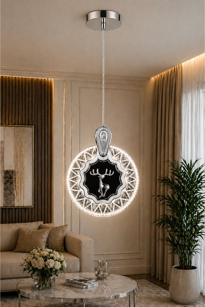 Luna Lighting Ren Geyiği Model Krom Kaplama 3 RENK Metal Salon Mutfak Oturma ...