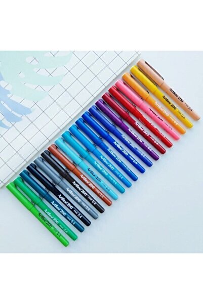 artline 200 0.4 mm Çizim Kalemi 20 RENK + 1 Adet RULO kalemlik hediye(açık renk)