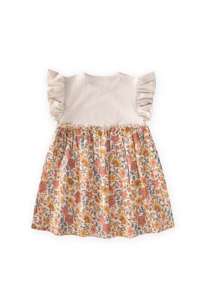 Cigit Muslin Garnished Dress 1-8 Years Light Beige