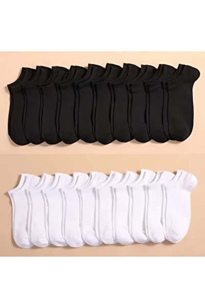 dehaine Set of 10 unisex socks for women and men, white socks, black socks, C...
