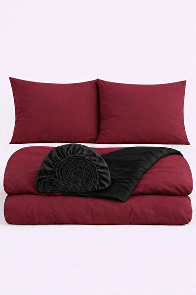 İQON Σετ Παπλωματοθήκη με Ελαστικά Σεντόνια Διπλό Brdo Μαύρο-244 OTLT