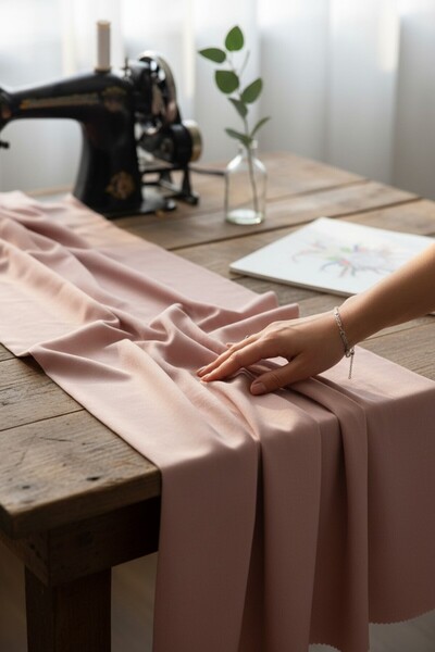 Akbaşlar Lyocell Cupro Crepe Woven Fabric |   1 Meter |   Width: 140 cm