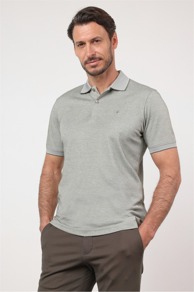 İmza Χακί μπλουζάκι πόλο με κοντό μανίκι, χωρίς τσέπες, άνετη εφαρμογή, βαμβα...