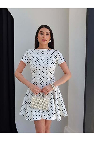 ESRAHELVACI Μίνι φόρεμα με πουά και βολάν