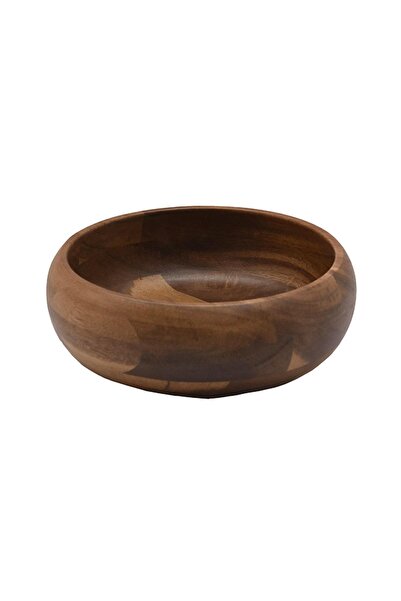 MİEN Acacia Solid Wood Bowl - 15 cm - Round Snack and Sauce Bowl