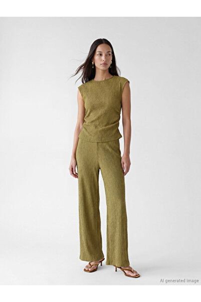 LC Waikiki Rmz Gi̇yi̇m Farkiyla Women's Textured Pants with Waist Cord