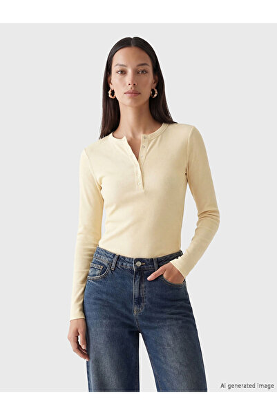 LC Waikiki Lcw Everydaybeige Crew Neck Ribbed Women's Bodysuit