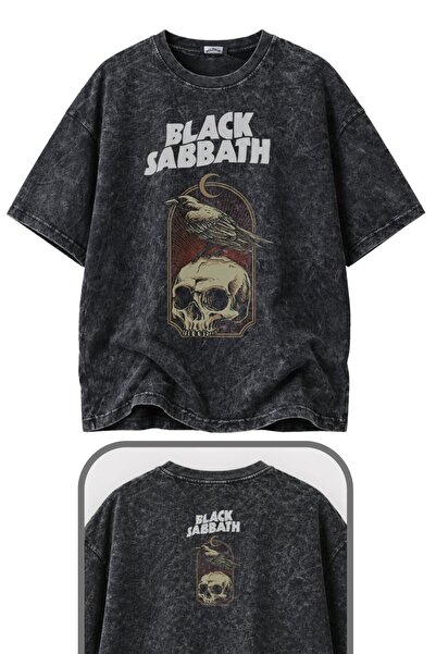 Fuddy Moda Unisex μπλουζάκι Black Sabbath με στάμπα κοράκι στο πίσω μέρος του...