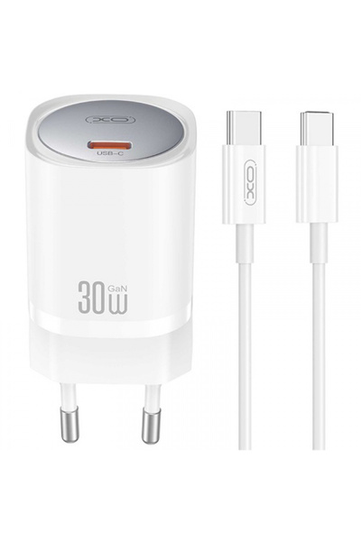 XO Design Incarcator Retea Cu Cablu USB-C CE20, 30W, 3A, 1 x USB-C, Alb