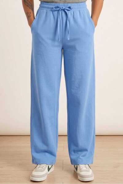 PORİENTO Μπλε 4 εποχιακά γυναικεία παντελόνια από γαμπαρντίνα με ελαστική μέσ...