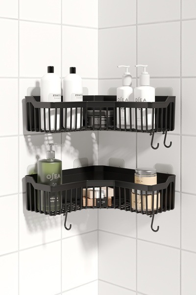 Empressco Pratik 2'li Banyo Köşe Rafı, Duvara Monte, Şampuanlık ve Düzenleyic...