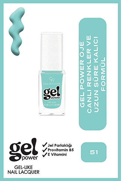 Golden Rose Gel Power Nail Lacquer-51-Jel Oje