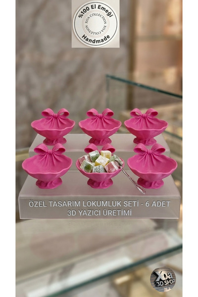 XOA Collection Bondé Estetik Fiyonk Detaylı Lokumluk - Kahve Yanı Sunumluk Ve...