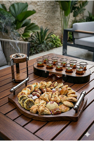Generic Integrated Serving Tray Set with Coffee Cup Holder and Incense Burner...